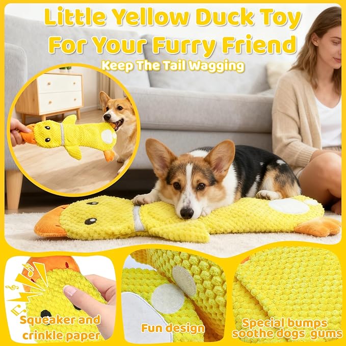 2 Pack Tough Interactive Tug of War Dog Toys for Small Dogs, Interactive Puzzle Toys,Squeaky & Crinkly, Stuffing-Free with Treat Pockets and a Water Bottle Pocket, Ideal for Puppy Small Pet Dogs