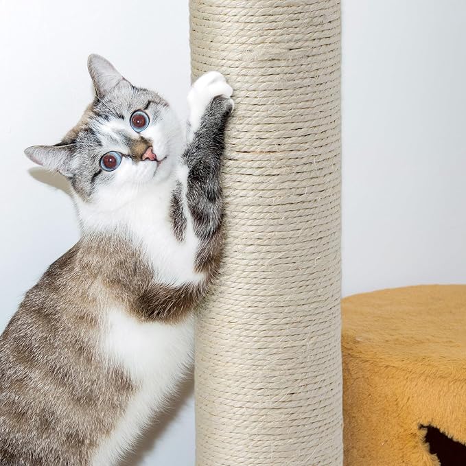 8 Pcs M8 Cat Scratching Post Replacement 15.7x3.1'' Sisal Pole Cat Tree Climbing Post Replacement with Screw, Refill Scratcher Pole for Indoor Kitten Tree Tower Spare Pet Furniture Protector