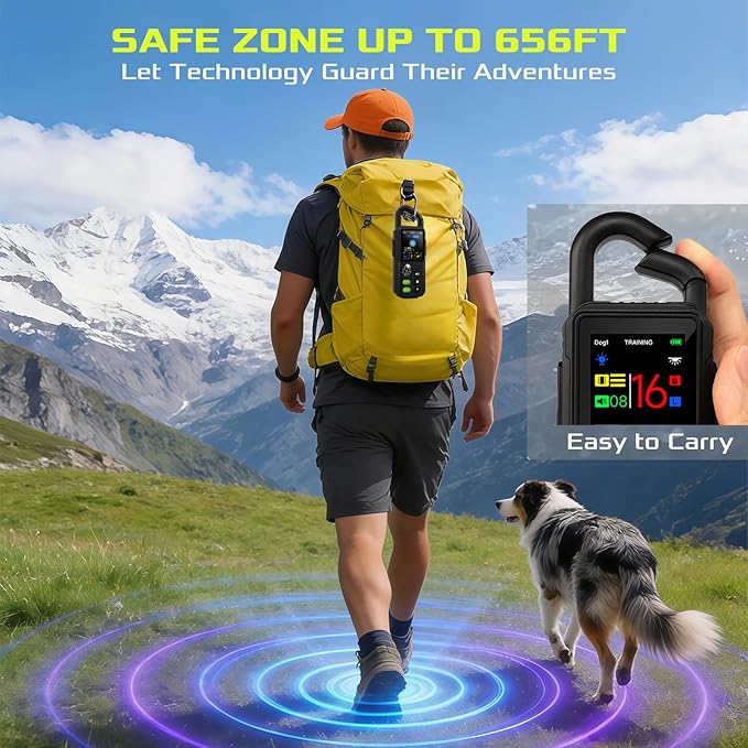 Dog Wireless Fence for Dog, 3 in 1 Adjustable Dogs Perimeter Collar Wireless Fence, Portable Waterproof Training Collar Rechargeable