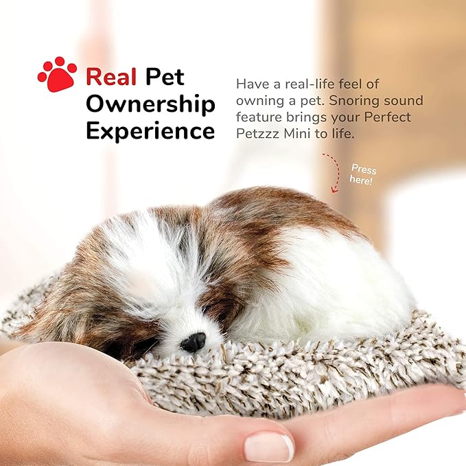 Mini Shih Tzu, Stuffed Animals for Girls and Boys, Dog Toys for Kids and Elderly, Battery-Operated Live Pet Toys, Companion Realistic Dog Calming Toys with Synthetic Fur