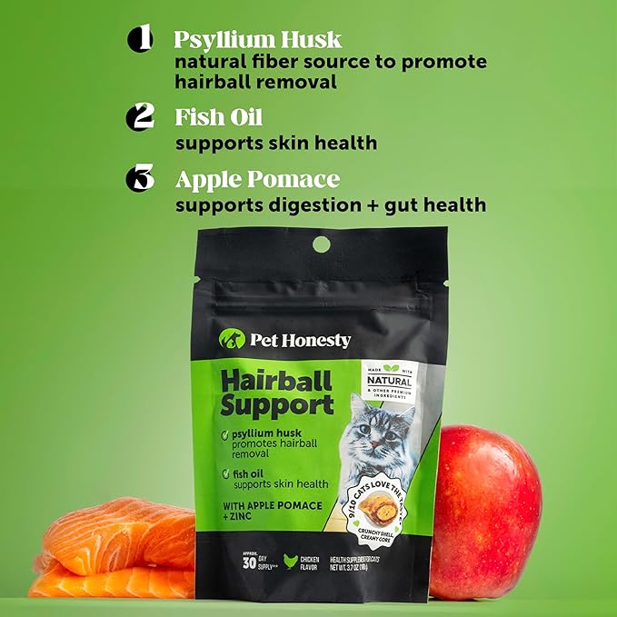 Hairball Support + Cat Multivitamin Daily Essentials Bundle - Crunchy & Creamy Chews for Hairball Remedy, Immune Health, Joint Support, and Skin & Coat