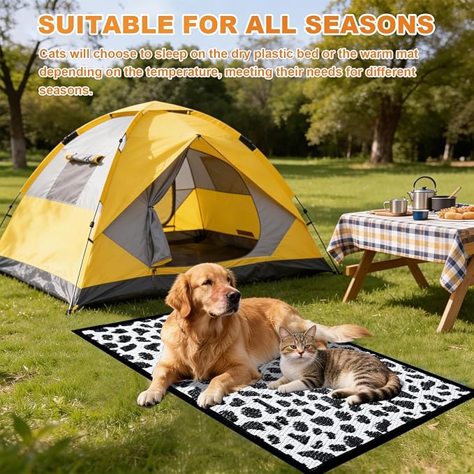 3x2 Feet Cat Bed Mats, Stain-Resistant, Washable and Easy to Clean, Reversible for Double-Sided Use, Convenient Design, Suitable for Both Outdoor and Indoor