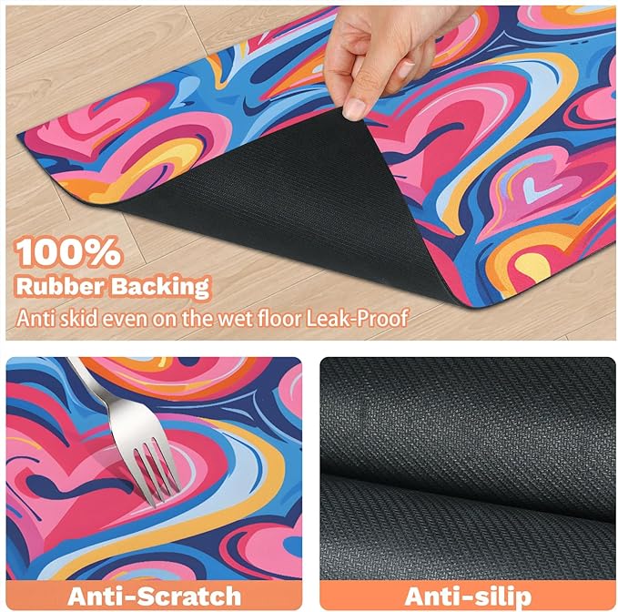 Love Dog Food Mat for Floors Absorbent, Quick Dry Water Dispenser Mat for Food, Water, Pet Supplies 16" x 24", Valentines Romantic