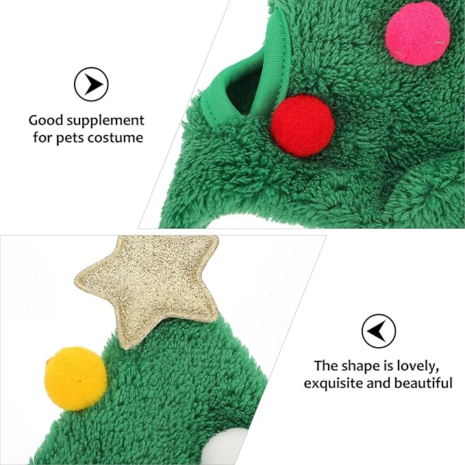Totority Dog Christmas Hat Xmas Pet Hat with Colorful Pom Poms Small Size for Dogs and Cats Holiday Pet Supplies and Costume Accessories
