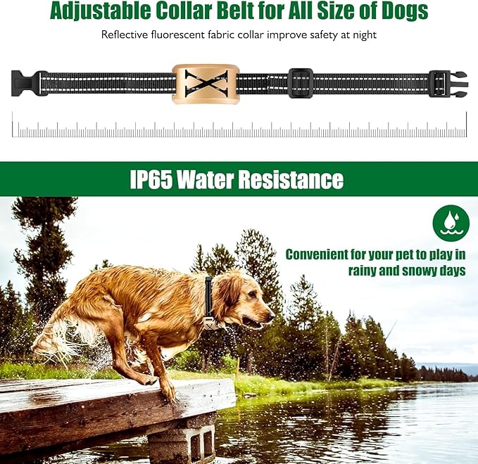 Wireless Dog Fence，Electric Dog Fence Wireless System & Training Collar,2-in-1 Wireless Safe Boundary,Adjustable Pet Containment Fence System,Rechargeable Collar for Dogs.（Gold） (Extra Collar)