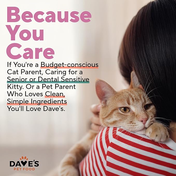 Dave's Pet Food Grain Free Wet Cat Food Pate (Beef & Chicken), Made in USA Naturally Healthy Canned, 12.5 oz Cans (12 Pack)