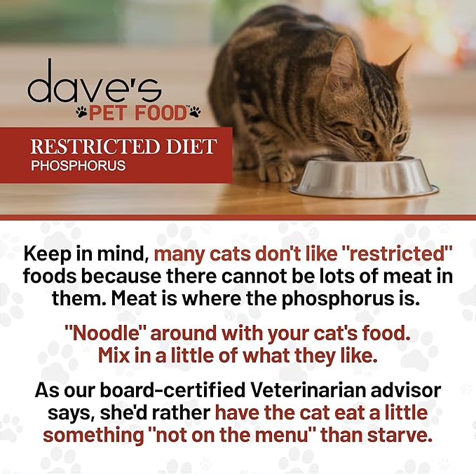 Dave's Pet Food Cat Kidney Support (Chicken & Vegetable Stew) - Low Phosphorus & Low Protein Wet Canned Cat Food for Renal Health - No Prescription Needed - 3 oz (Case of 12)