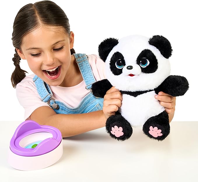 Little Live Pets My Baby Talking Panda ChuChu, Cuddly Panda Toy Plush with 50+ Sounds, Potty Dance, Kick, Feed, Kids Interactive Animal Toys Ages 4+