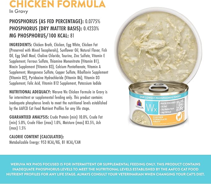 Weruva Wx Phos Focused Natural Wet Cat Food, Our Lowest Phosphorus Formulas