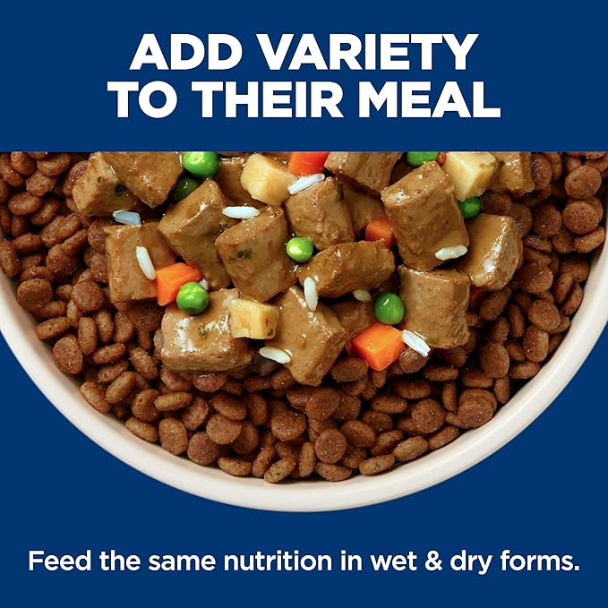 Hill's Science Diet Small & Mini, Senior Adult 7+, Small & Mini Breeds Senior Premium Nutrition, Wet Dog Food, Chicken & Barley Loaf, 5.8 oz Can, Case of 24