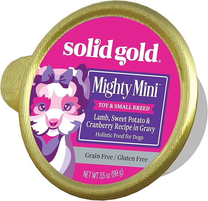 Solid Gold Mighty Mini Lamb, Sweet Potato & Cranberry Recipe Grain Free Wet Dog Food, 3.5 oz.