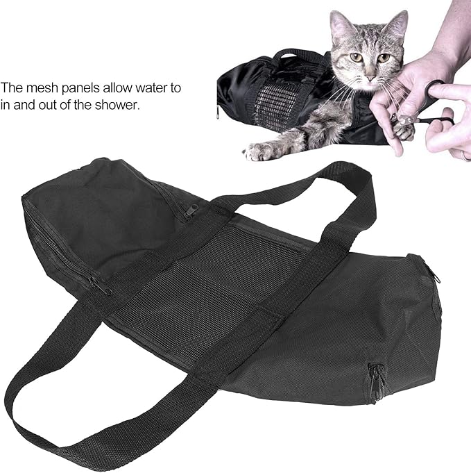 Cat Grooming Bathing Restraint Bag No Scratching Biting for Bathing Nail Trimming Injecting Examining Pet Cat Nail Clipping Cleaning Grooming Washing Shower Bath Bag
