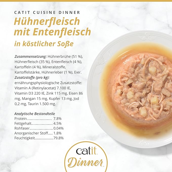 Catit Chicken Dinner with Duck & Potato – Hydrating and Healthy Wet Cat Food for Cats of All Ages