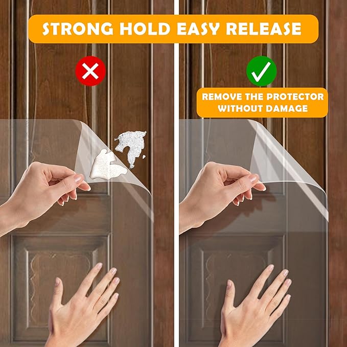 Dog Door Scratch Protector 2-Pack 24x12 - Ultra Thick Clear PVC Guard, Custom-Cut Heavy Duty Anti Scratch Shield for Cat Dog, Easy Install & Remove, Wall Window Furniture Protector