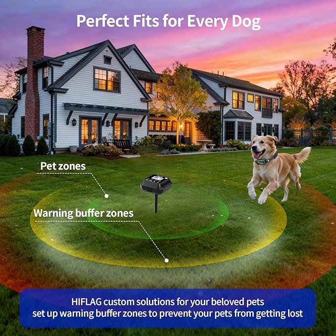 Next-Gen 2026 Wireless Pet Fence, Smart AI Safety System, Rechargeable Collar, Customizable Correction Levels, 1+ Acre Range (40 Flags)