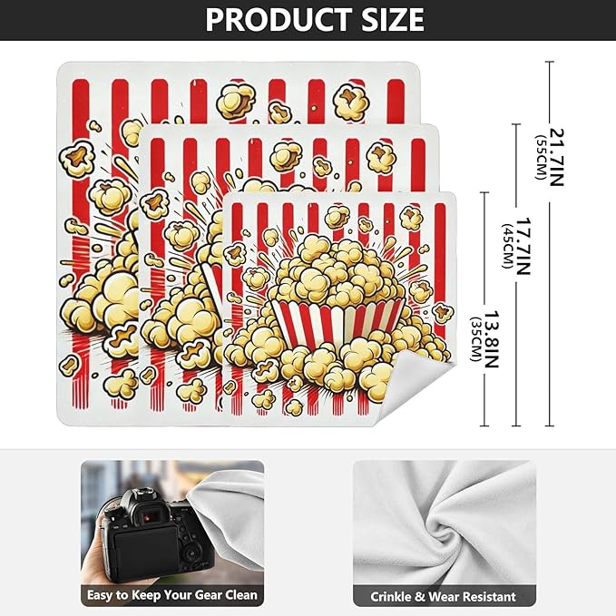 MCHIVER Popcorn Red Stripe White Cat Wrap for Grooming Self- Magic Cloth Grooming Blankets Cat Restraint Bag for Nails 21.7 * 21.7 in