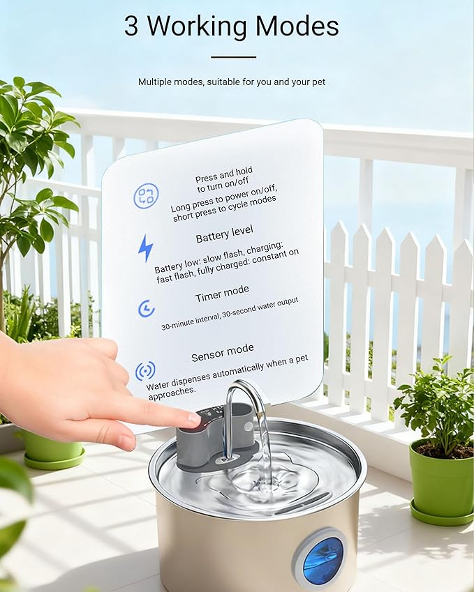 Vetiflow-Vetiflow Dog Water Bowl Filtered, 2026 New Wireless, Vetiflow Dog Bowl with Automatic Water Dispensing (Via Sensor), Quiet Pump, Fresh Drinking Fountain for Dogs Cats (+2+2 Filter)