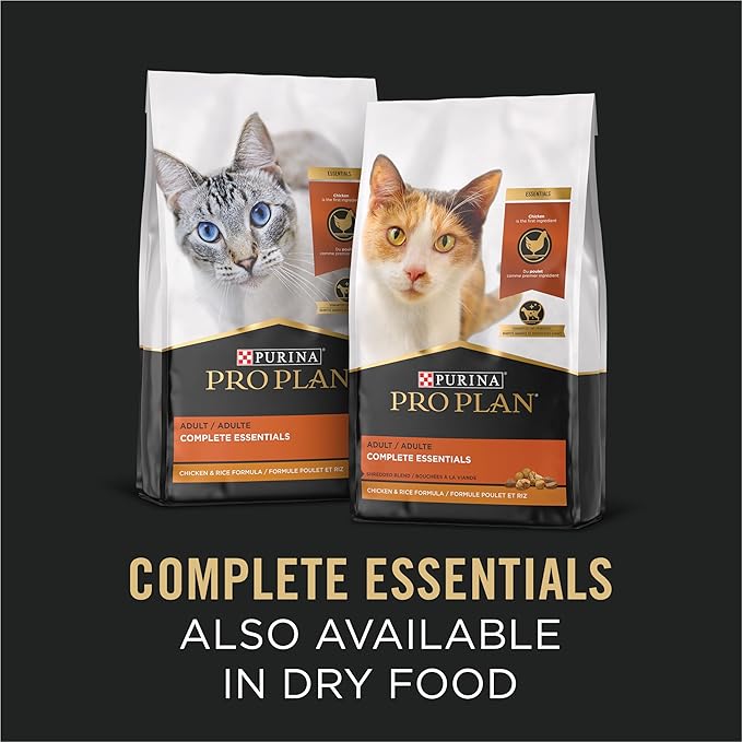 Purina Pro Plan Gravy,High Protein Wet Cat Food Variety Pack,Complete Essentials Chicken and Turkey Favorites - 3 oz. Cans,(Pack of 48)