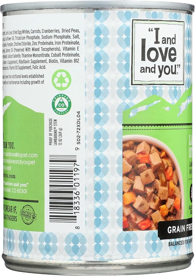 I and Love and You Lamb Stew Canned Dog Food, 13 OZ