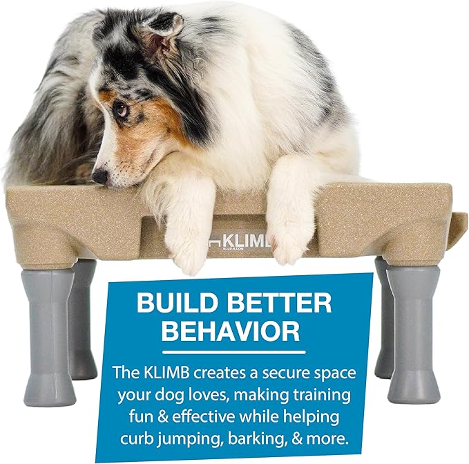 Blue-9 Happy Dog Starter Bundle with KLIMB Dog Training Platform & Traction Mat and Inspire Training Treat Pouch & Training Treats, Tan