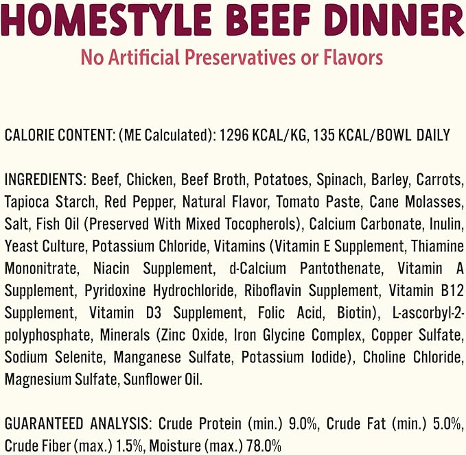 Wet Dog Food Cups, Chicken Pot Pie Dinner, Turkey Fare Dinner, Homestyle Beef Dinner Variety Pack- 3.5 oz Cups (Pack of 12), Made in The USA with Real Beef