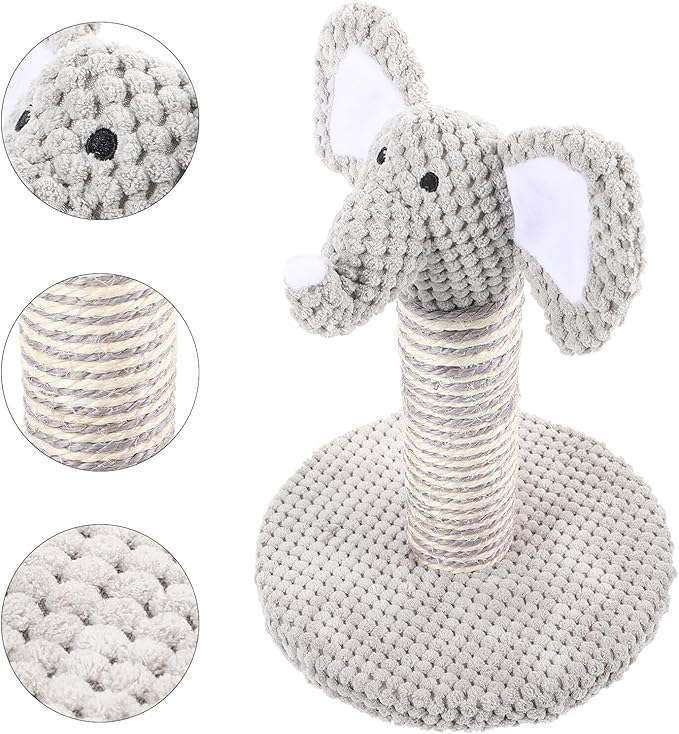 Cat Scratching Post Elephant Design Wear-Resistant Scratching Pole Small Size Kitten Scratcher Indoor Cat Activity Furniture