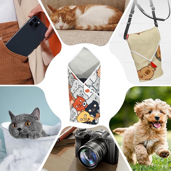 Cat Wrap - Self-Adherent Cat Blanket for Cutting Nails | Anti-Scratch Control Multifunctional Anti-Escape Washing Grooming Indoor Clip Nails Clean Ears Animal Trimming Clipping