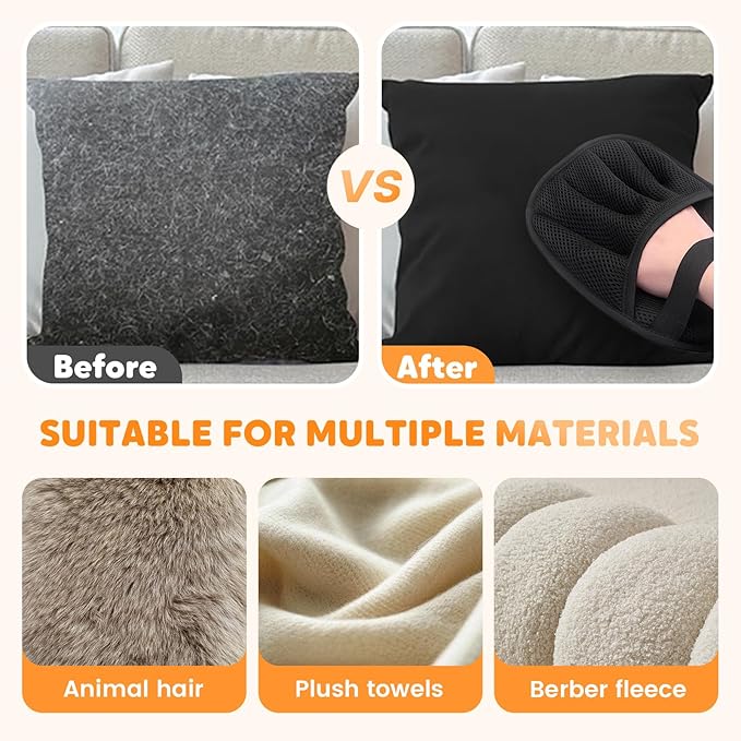 Pet Hair Remover Gloves for Cats Dogs, 2025 New Electrostatic Gloves Pet Hair for Hair Removal, Reusable Pet Grooming Gloves for Couch Furniture Carpet Car Seat (1 PCS)