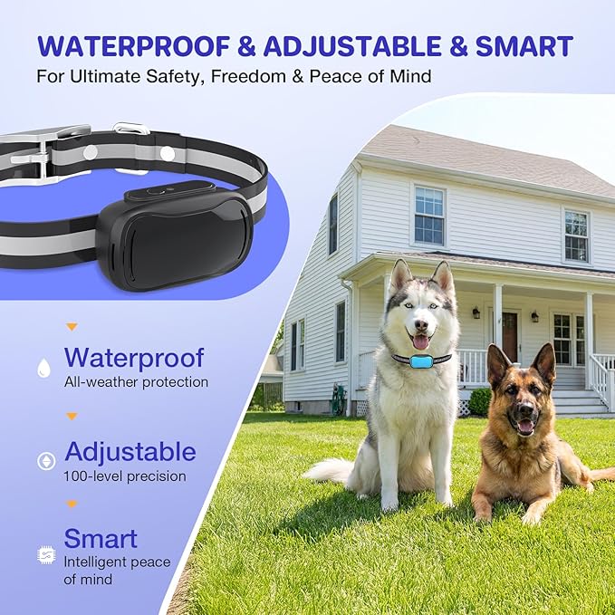 Electric Dog Fence System, Waterproof Collar Receiver, With 656Ft Underground/Aboveground Boundary Wire Wired Pet Containment System with Adjustable Static/Tone Correction for Small Medium Large Dogs