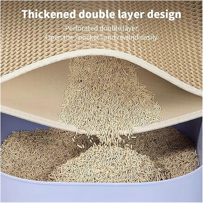 1pcs Large Size Cat Litter Mat Double Layer Design Easy Cleaning 60X90cm