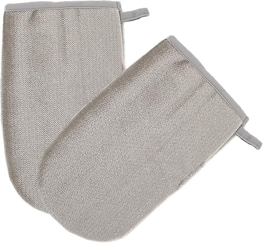 POPETPOP 2pcs Double-Sided Electrostatic Pet Hair Removal Gloves for Cats and Dogs Comfortable Grooming Mitts for Furniture Clothing Carpet Couch Car Interior Hair Remover