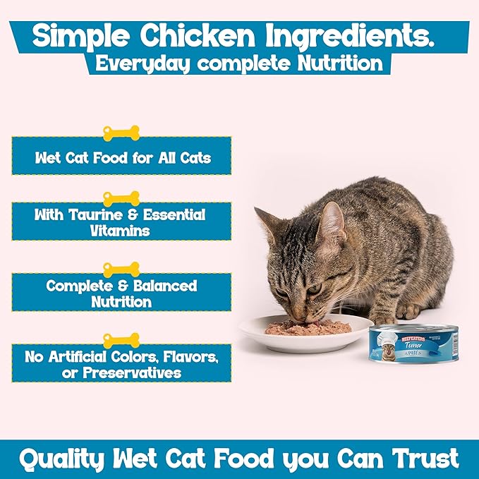 Beefeaters Tuna Pate Cat Treats Wet Cat Food 5.5oz (24-Pack) | Adult Wet Food with Taurine, Premium Catfood Wet Food, No Artificial Additives, Balanced Nutrition | Supports Immune System & Vision