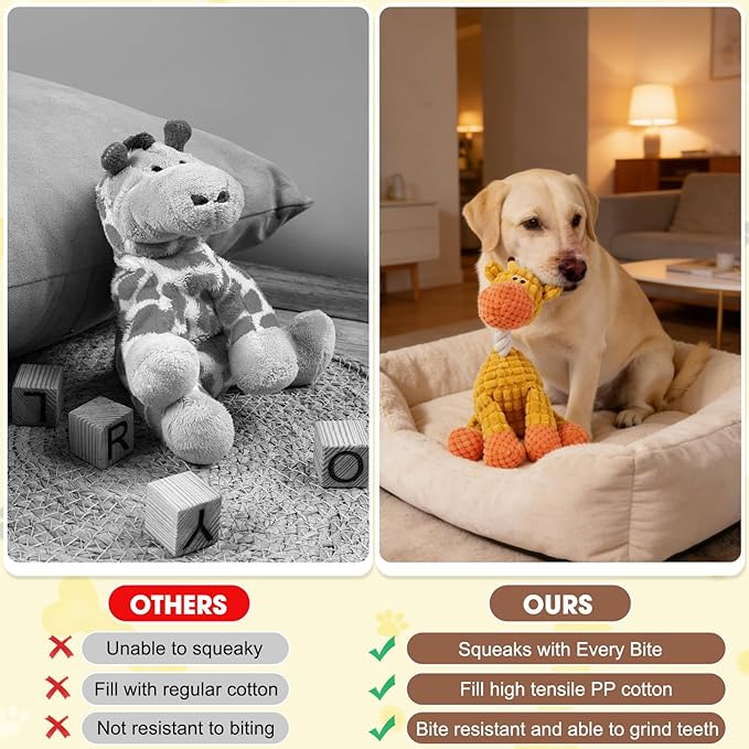 Indestructible Dog Toys,2026 New Dogs Plush Toy for Aggressive Chewers,Stuffed Toys Dogs Squeaky Durable Chew Toy for Indoor Pups Teething (B)