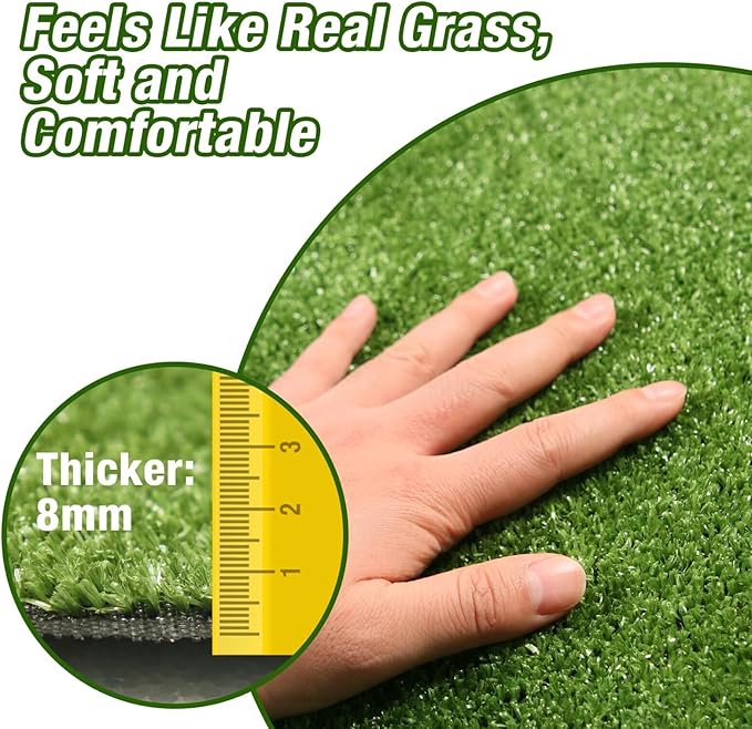 GLOBREEN Extre Large Artificial Grass for Dogs Potty, 5FTX7FT Fake Grass for Puppy Potty Training, Turf Rug for Pets Kennel Playpen Patio Balcony Indoor Outdoor