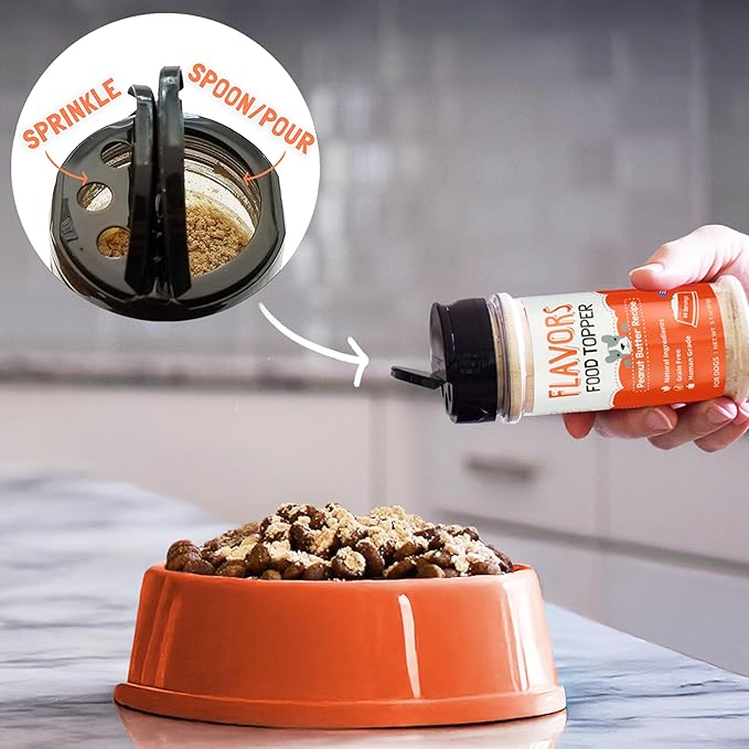 Flavors Food Topper and Gravy for Dogs - Peanut Butter Recipe, 6.0 oz. - Human Grade, Grain Free - Perfect Kibble Seasoning and Treat Mix for Picky Dog or Puppy