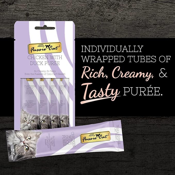 Fussie Cat Chicken with Duck Puree Grey 4 Count (Pack of 4)