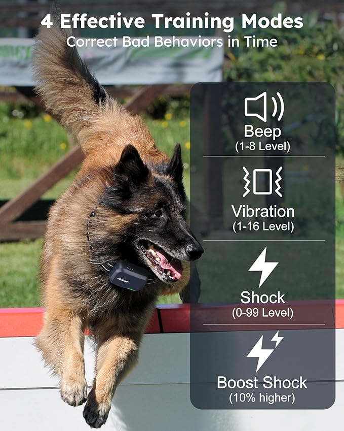 Jugbow Dog Shock Collar 2 Dogs (10-120Lbs) - 4200FT Dog Training Collar with Remote IPX7 Waterproof Electric Collar with 4 Training Modes, Rechargeable e-Collar for Large Medium Small Dog Dark Blue