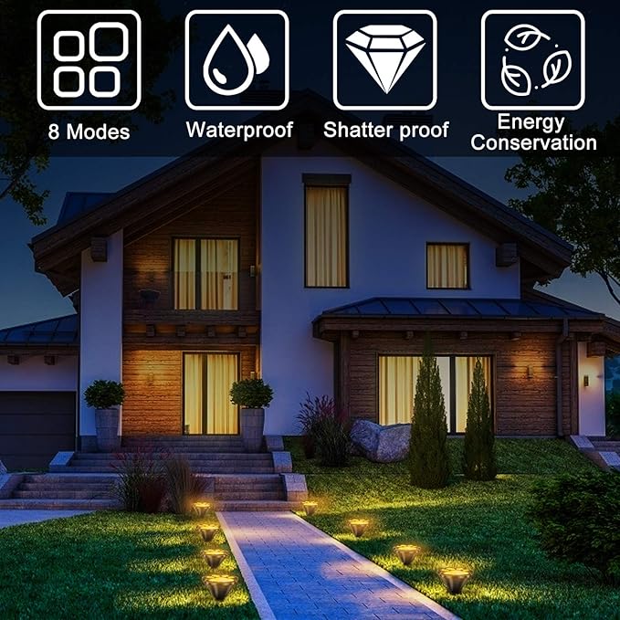 16.8ft Solar Paw Print Lights, Cat Dog Animal Solar String Lights (Set of 8) Outdoor Decoration, Warm Up Your Pet and Make The Garden More Vibrant and Lovely, a Gift for Pet Lovers