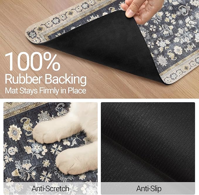 Dog Food Mat, Absorbent Waterproof Non-Slip Pet Cat Bowl Feeding Mat for Food & Water Pet Supplies 12 * 20"