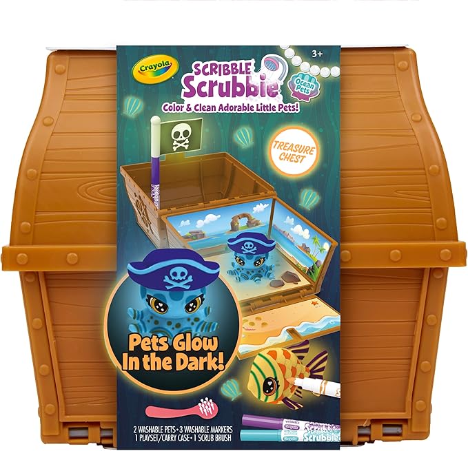 Crayola Scribble Scrubbie Pets Glow Ocean Playset, Toys for Boys & Girls, Gifts for Kids, Ages 3, 4, 5, 6