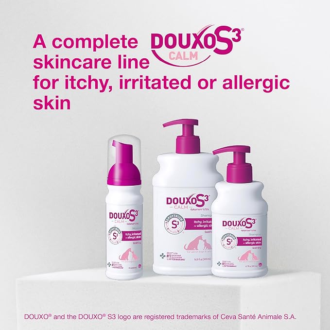 Douxo S3 Calm Mousse, Contains 0.75% Ophytrium, Soothing, For Itchy, Irritated or Allergic Skin, For Dogs and Cats, 5.1 fl. oz. (150mL)