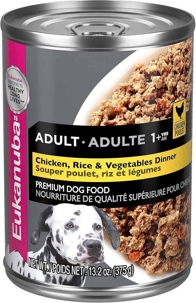 Eukanuba Adult Adult Chicken, Rice & Vegetables in Gravy Wet Dog Food, 13.2 oz (Pack of 12)