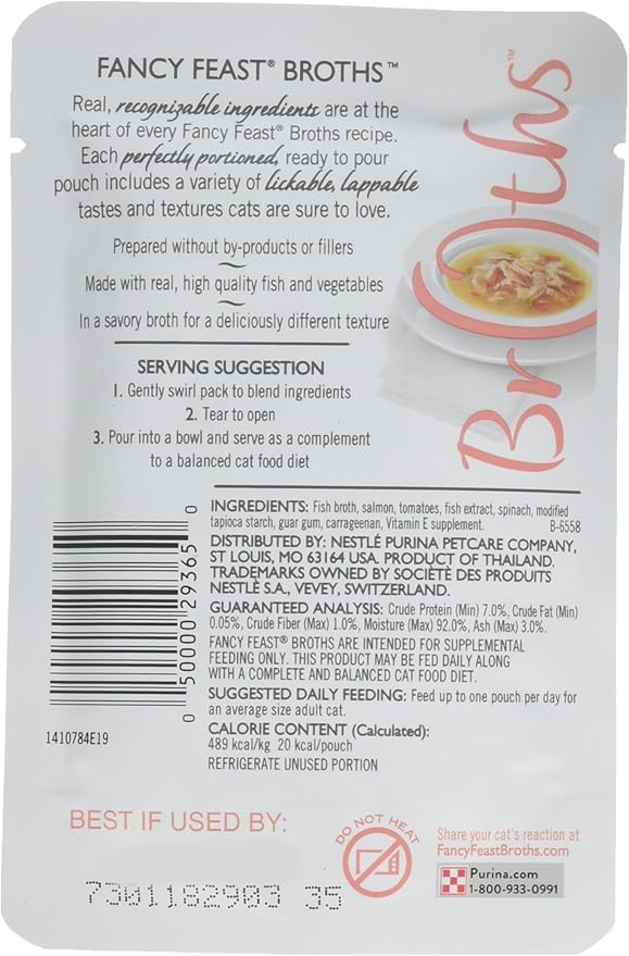 Purina Fancy Feast Broths Classic V-Pack Food, (3X12ct) 36 Count