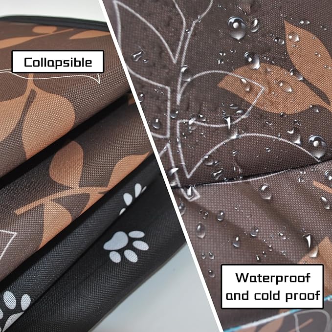 Stray Cats Shelter - Weatherproof Foldable Cat House, Insulated, Waterproof, Thicken Cats Tent Beds, Indoor/Outdoor Cat Dog Houses for Kitten Puppy (Brown)