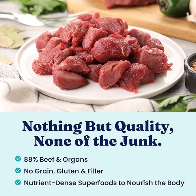 Solid Gold Freeze Dried Dog Food - W/Real Beef, Pumpkin & Superfoods - Freeze Dried Raw Dog Food Toppers for Picky Eaters to Serve as a Nutrient-Dense Meal Topper or High Protein Treats - 5.5oz
