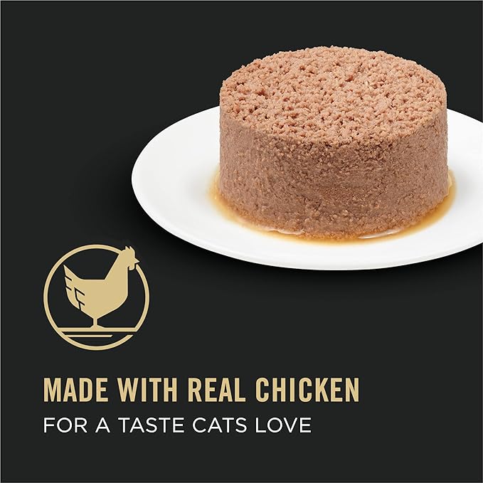 Purina Pro Plan High Protein Senior Wet Cat Food Pate,Senior 11+ Chicken & Beef Entree - 3 Oz. Pull-Top Cans,(Pack of 48)