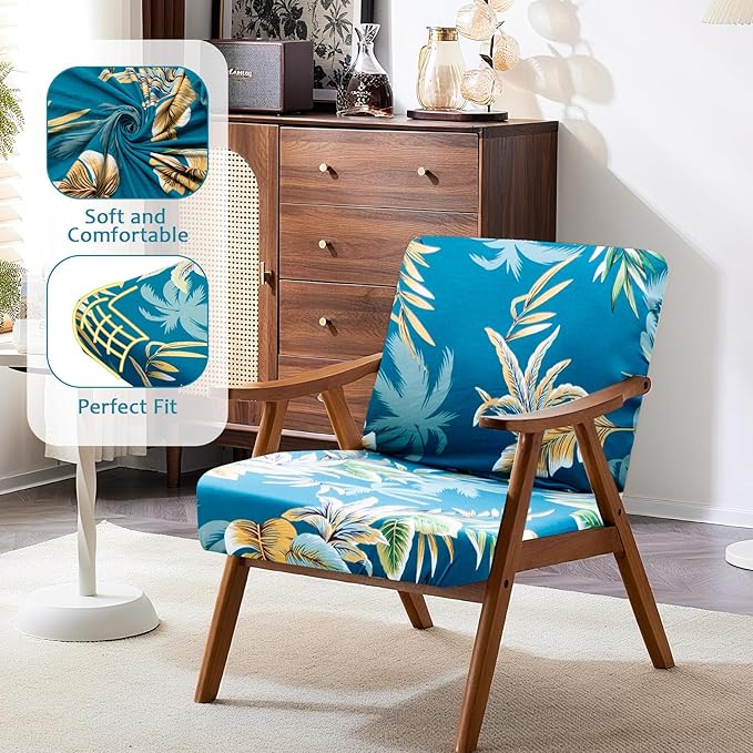 HANDONTIME Leaves Outdoor Cushion Covers 8pcs Navy Couch Cushion Covers Replacement Patio Couch Cover Sofa Cover Indoor Patio Cushion for Outdoor Furniture Washable, Cover Only