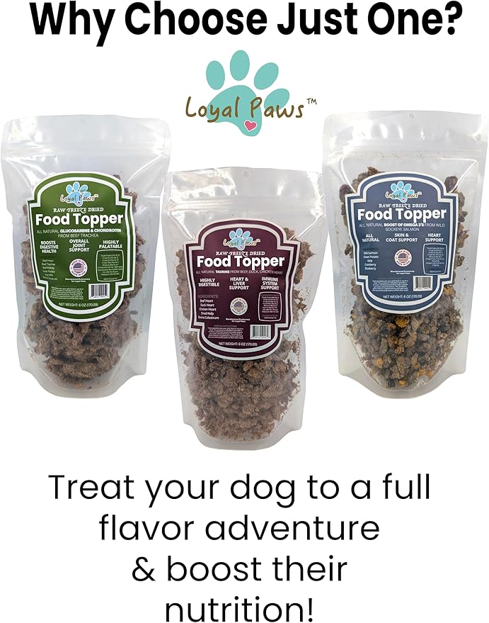 Freeze-Dried Dog Food Topper for Picky Eaters – Raw Beef, Duck & Chicken Heart Blend – High Protein, Grain-Free, Single Ingredient Meal Mixer – Kibble Enhancer – Made in USA – 6 oz