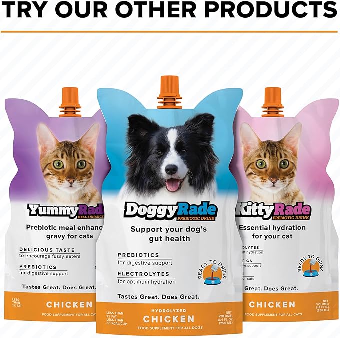 YummyRade – Pet Meal Topper for Dry Dog Food | Healthier Gravy Meal Enhancer & Tasty Low Calorie | Grain Free, Chicken Flavored | Flavor-Boosting Gravy Topper Pets Love! | (250ml x 3)