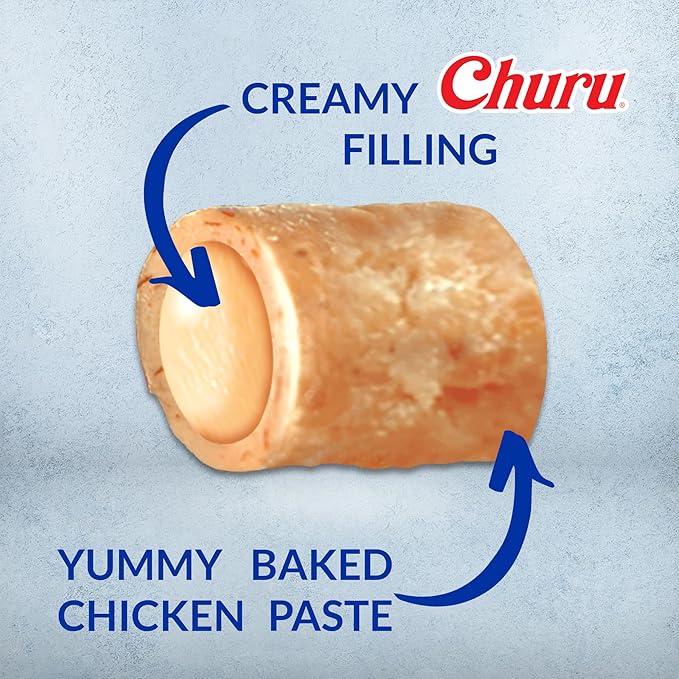 INABA Churu Fun Bites for Cats, Soft & Chewy Cat Treats with Taurine, 0.42 Ounces Each Tetra, 18 Tetras (3 per Bag), Tuna with Cheese Recipe